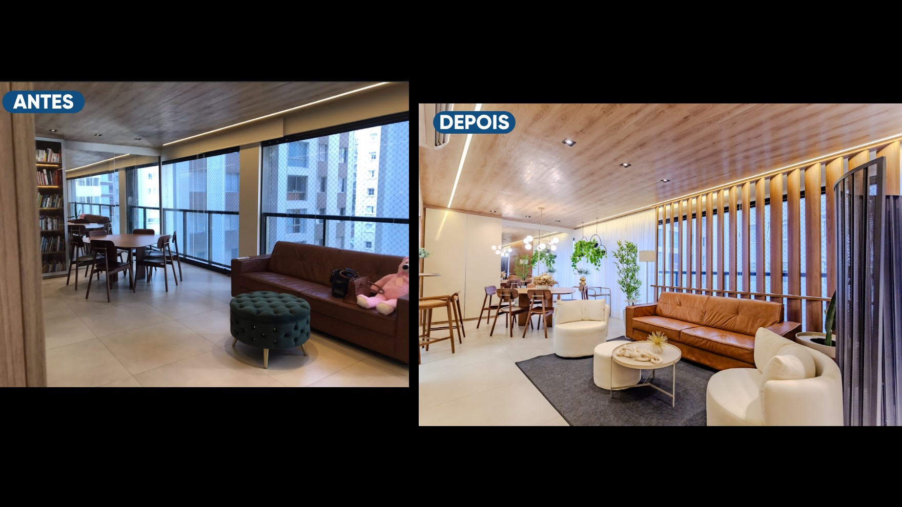 Antes e depois de um projeto real de Home Staging da Shae Campos